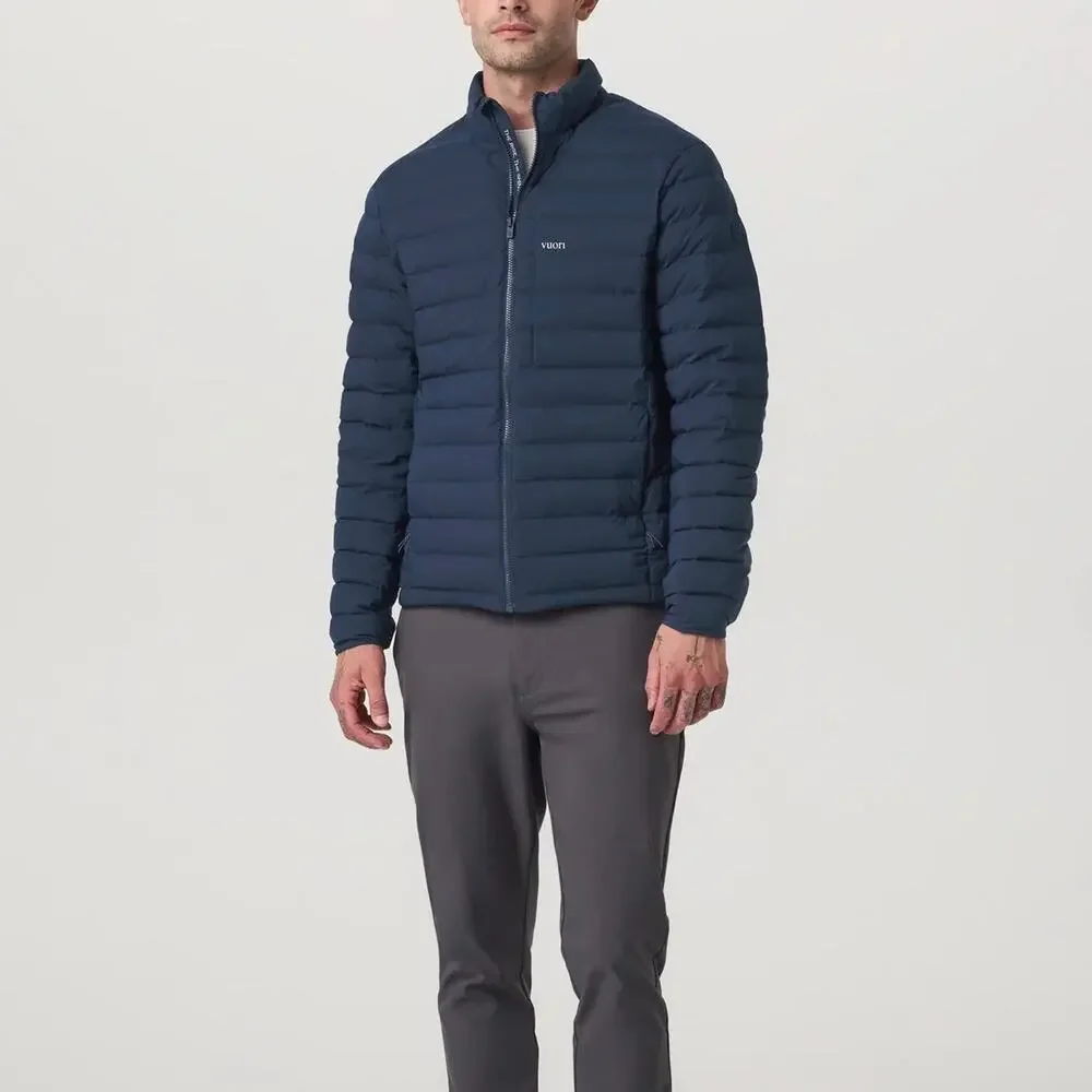 VUORI Steadfast Insulated Blue Coast Jacket Small Down Filled Full Zip Puffer
